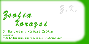 zsofia korozsi business card